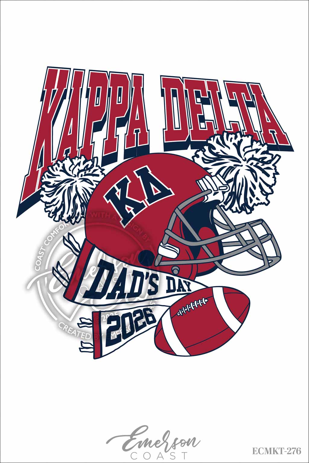 Kappa Delta Football Helmet Dad's Day Tshirt