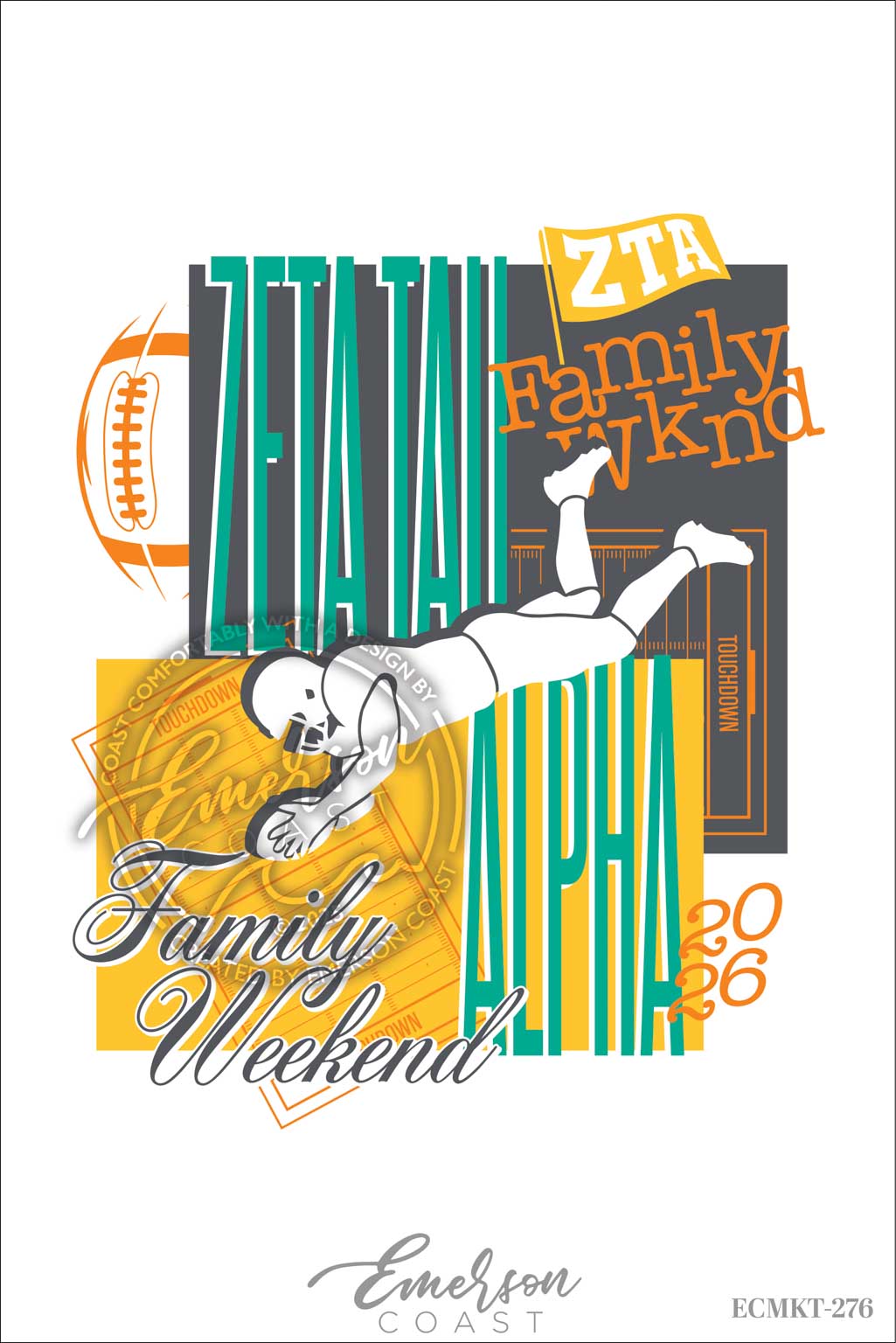 Zeta Tau Alpha Retro & Playful Family Weekend Tshirt