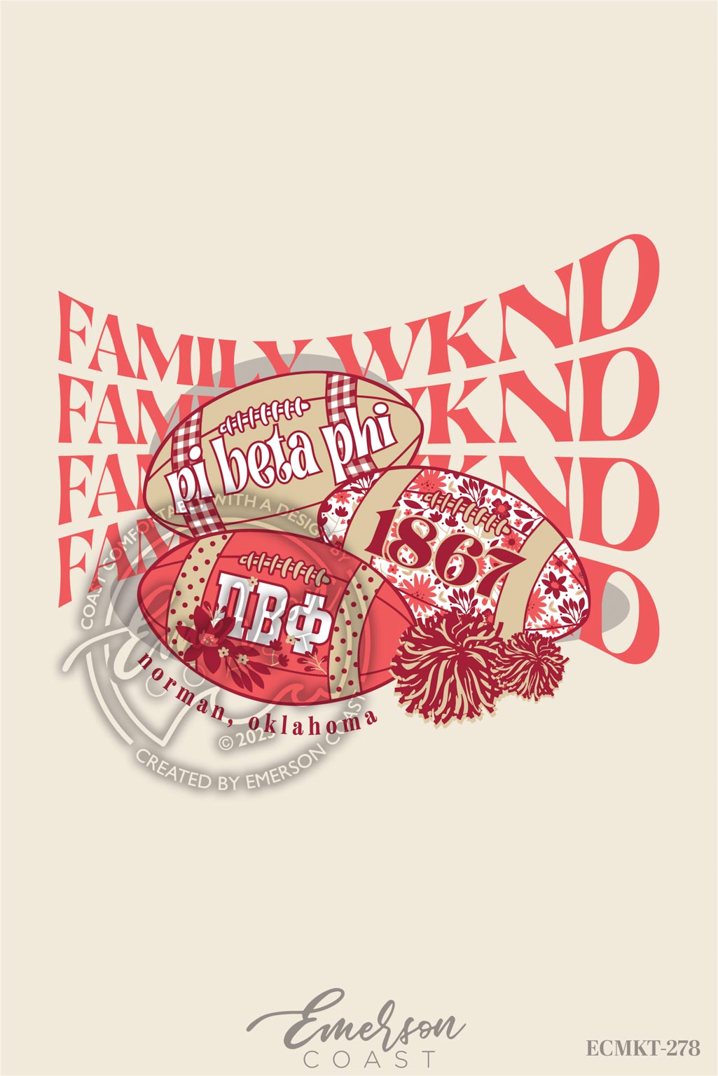 Pi Beta Phi Football Family Weekend Tshirt