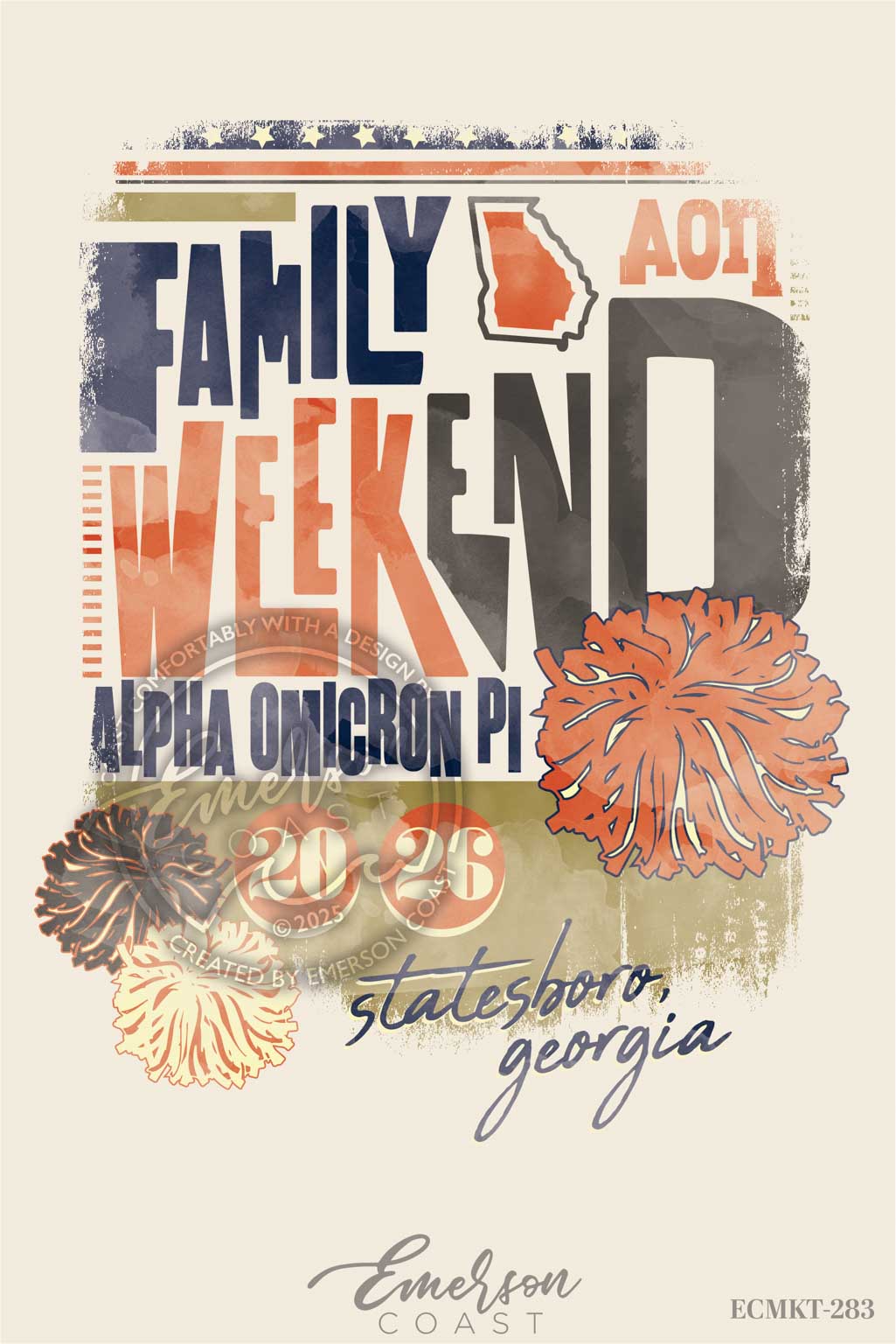 Alpha Omicron Pi Playful & Fun Family Weekend Tshirt