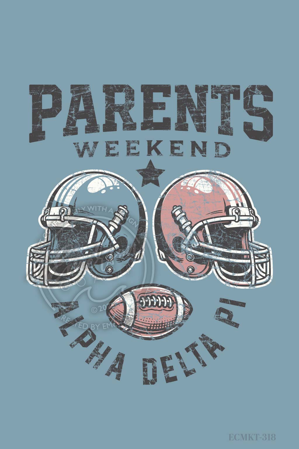 Alpha Delta Pi Football Helmet Parents Weekend Tshirt