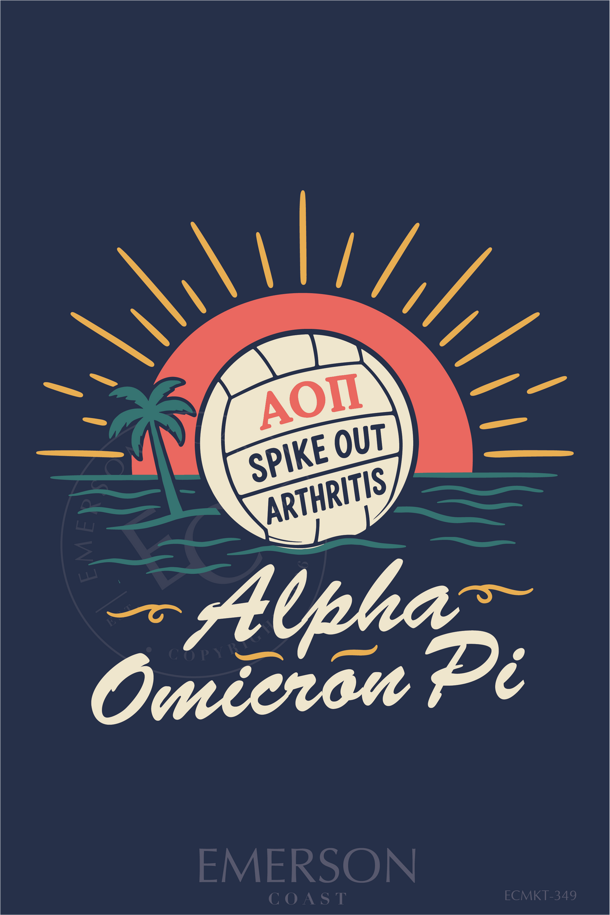 Alpha Omicron Pi Spike Out Arthritis T-Shirt
