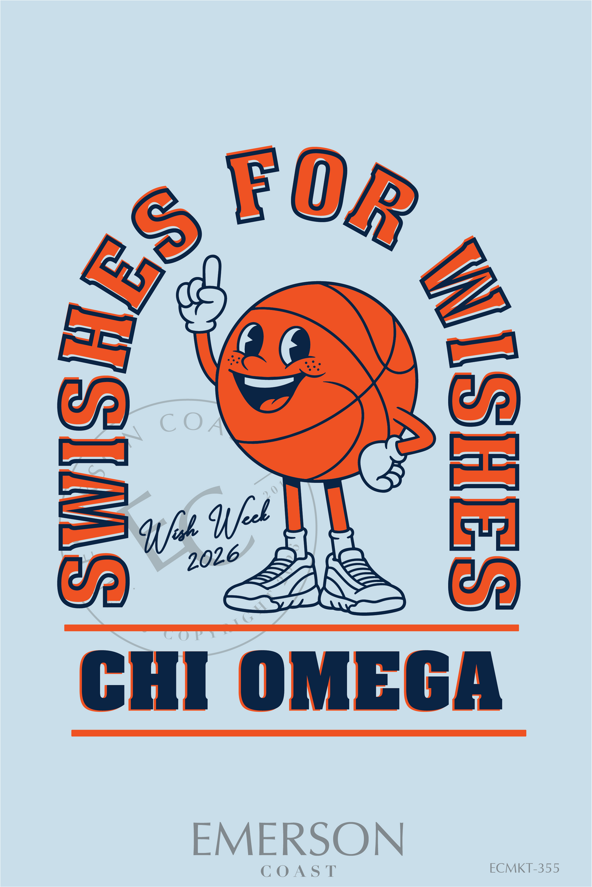 Chi Omega Swishes For Wishes T-Shirt