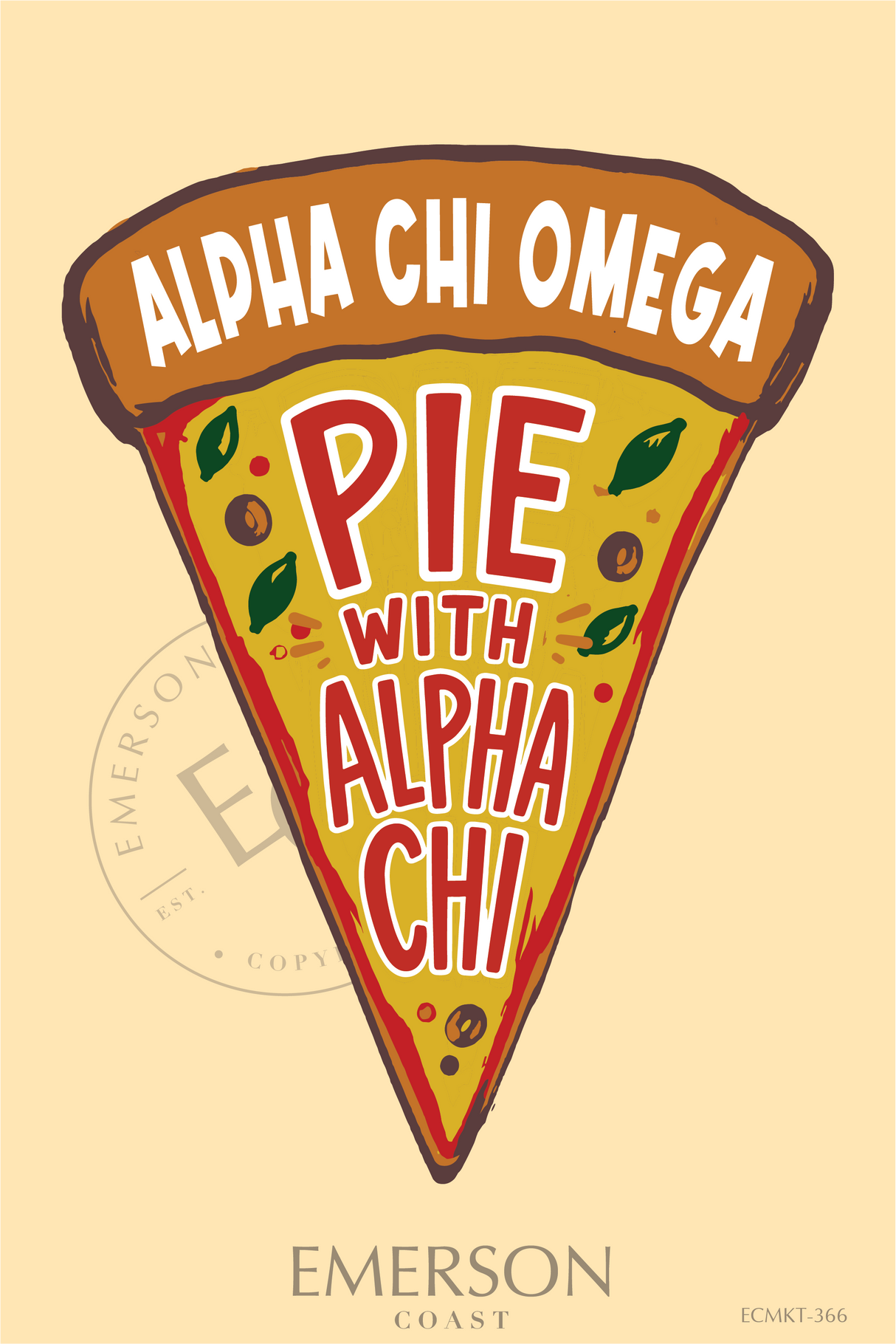 Alpha Chi Omega Pizza Pie T-Shirt