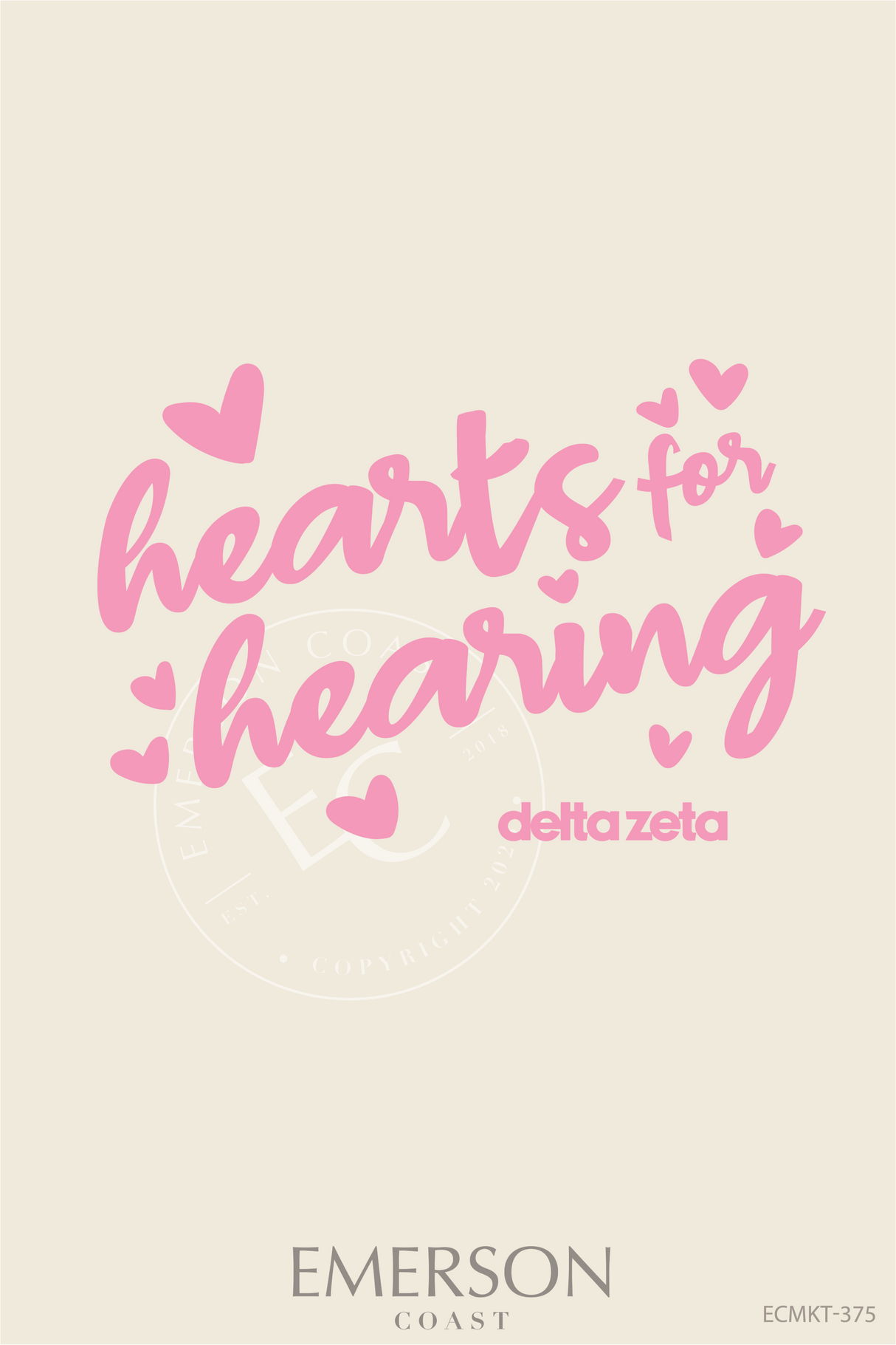 Delta Zeta Hearts For Hearing T-Shirt
