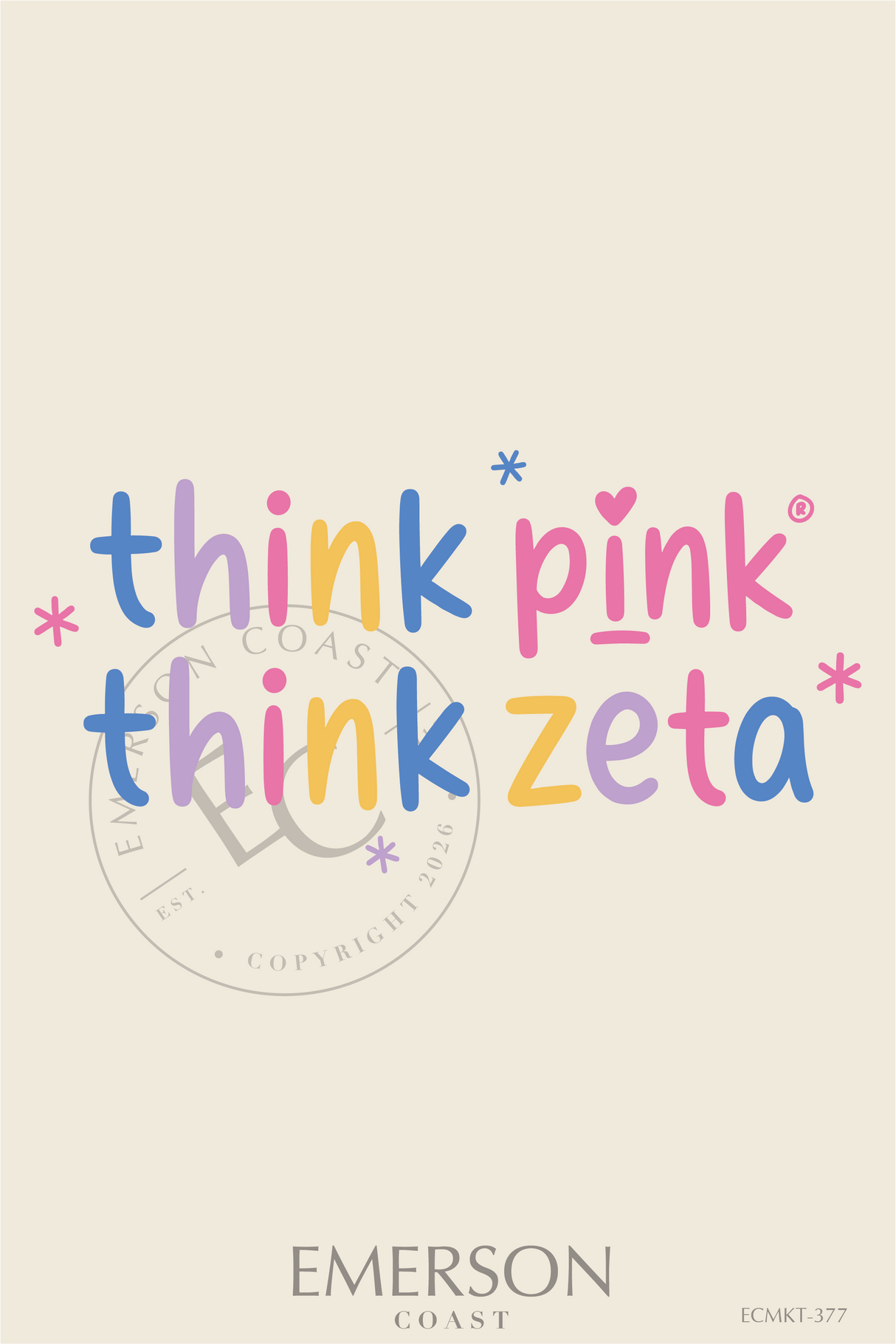 Zeta Tau Alpha Think Pink T-Shirt