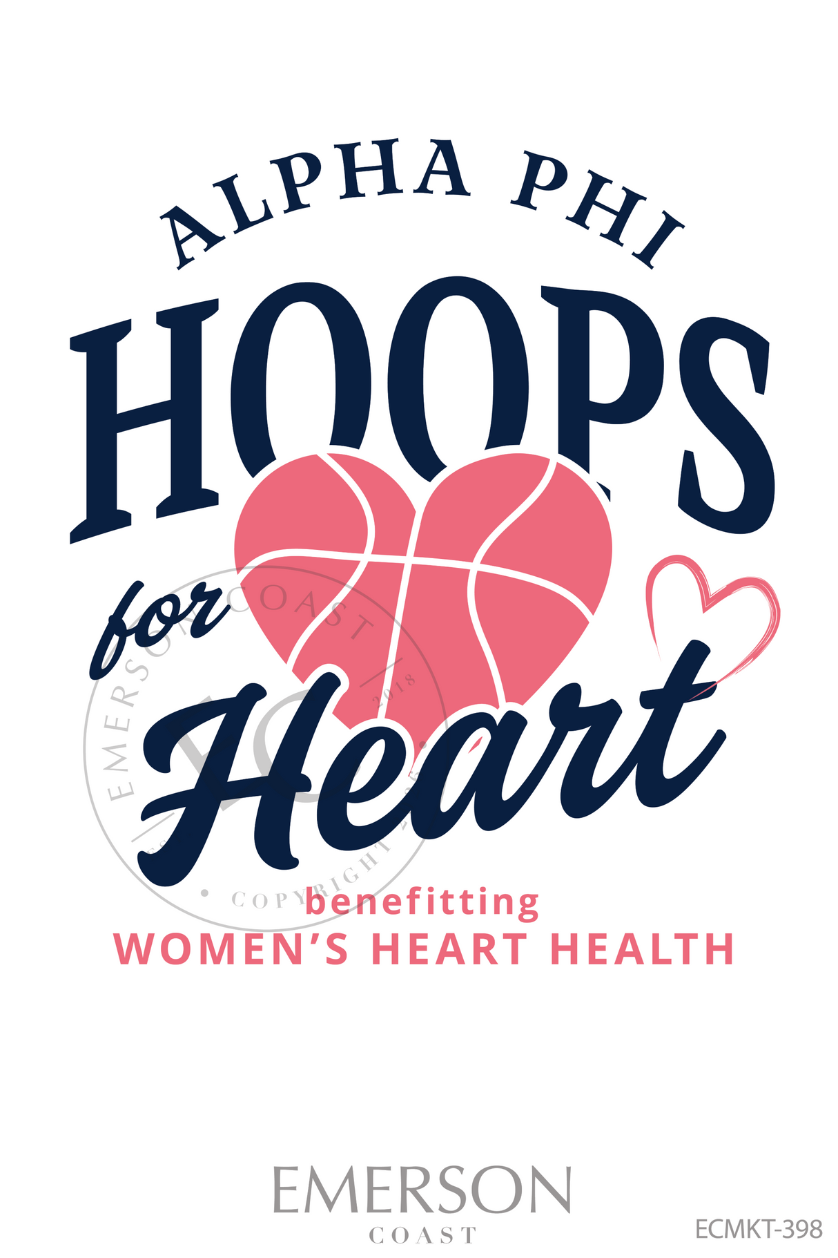 Alpha Phi Hoops For Heart T-Shirt