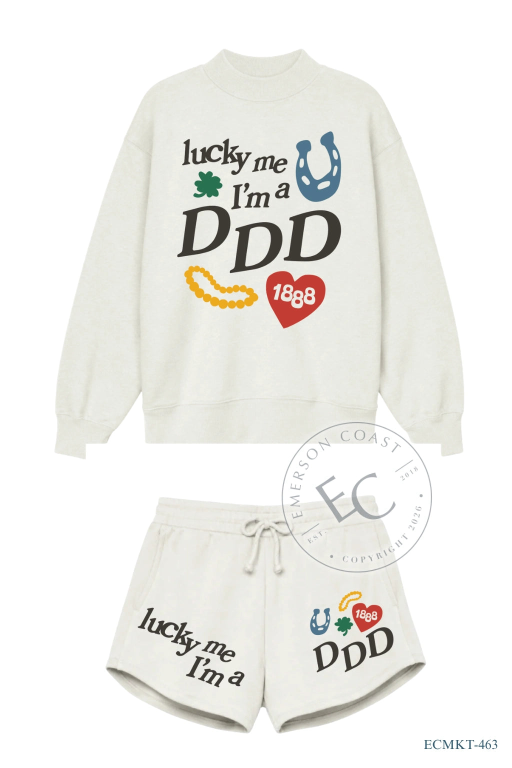 Delta Delta Delta Gray Mockneck Set