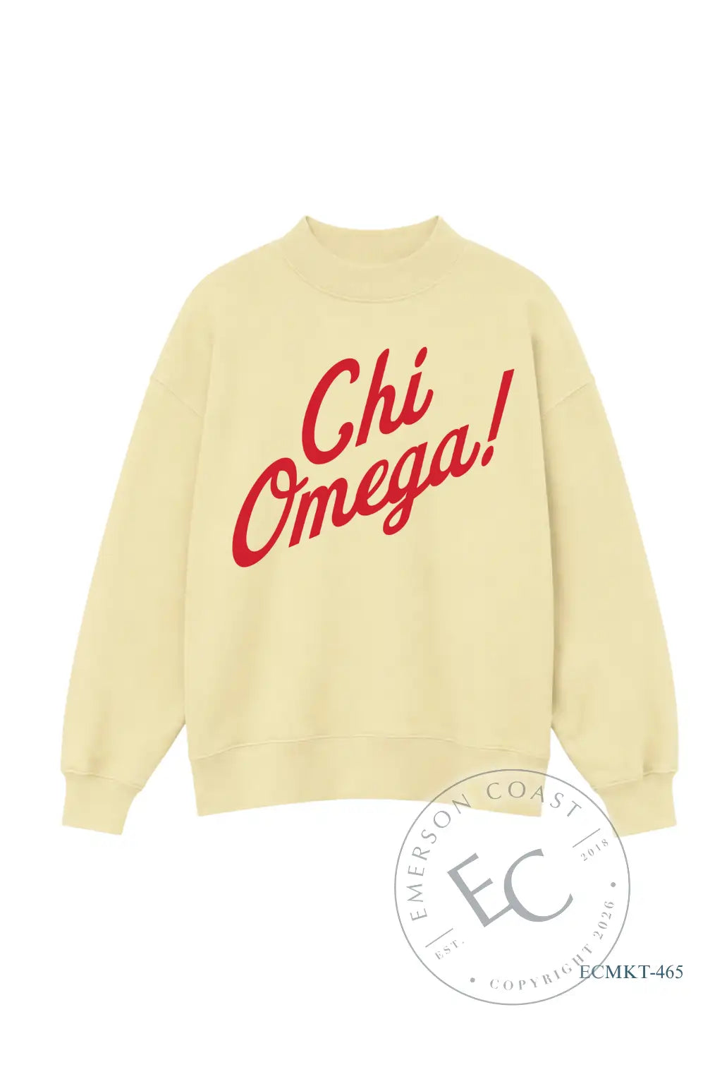 Chi Omega Yellow Mockneck