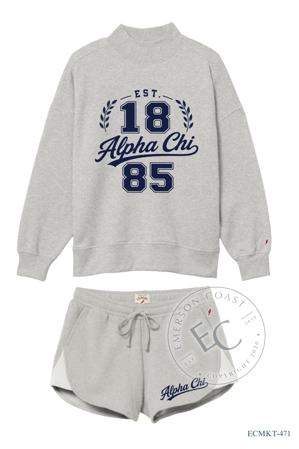 Alpha Chi Year Gray Mockneck Set