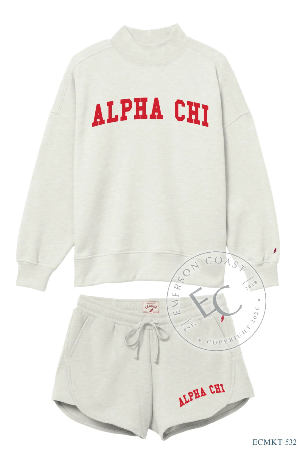 Alpha Chi Red Varsity Mockneck