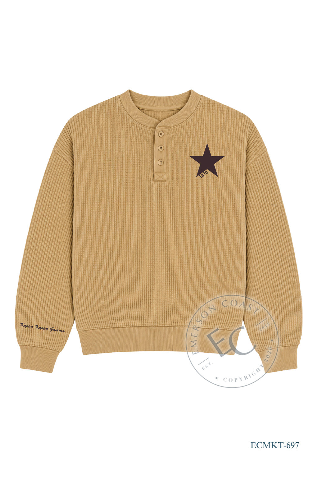 Kappa Brown Waffle Knit Henley