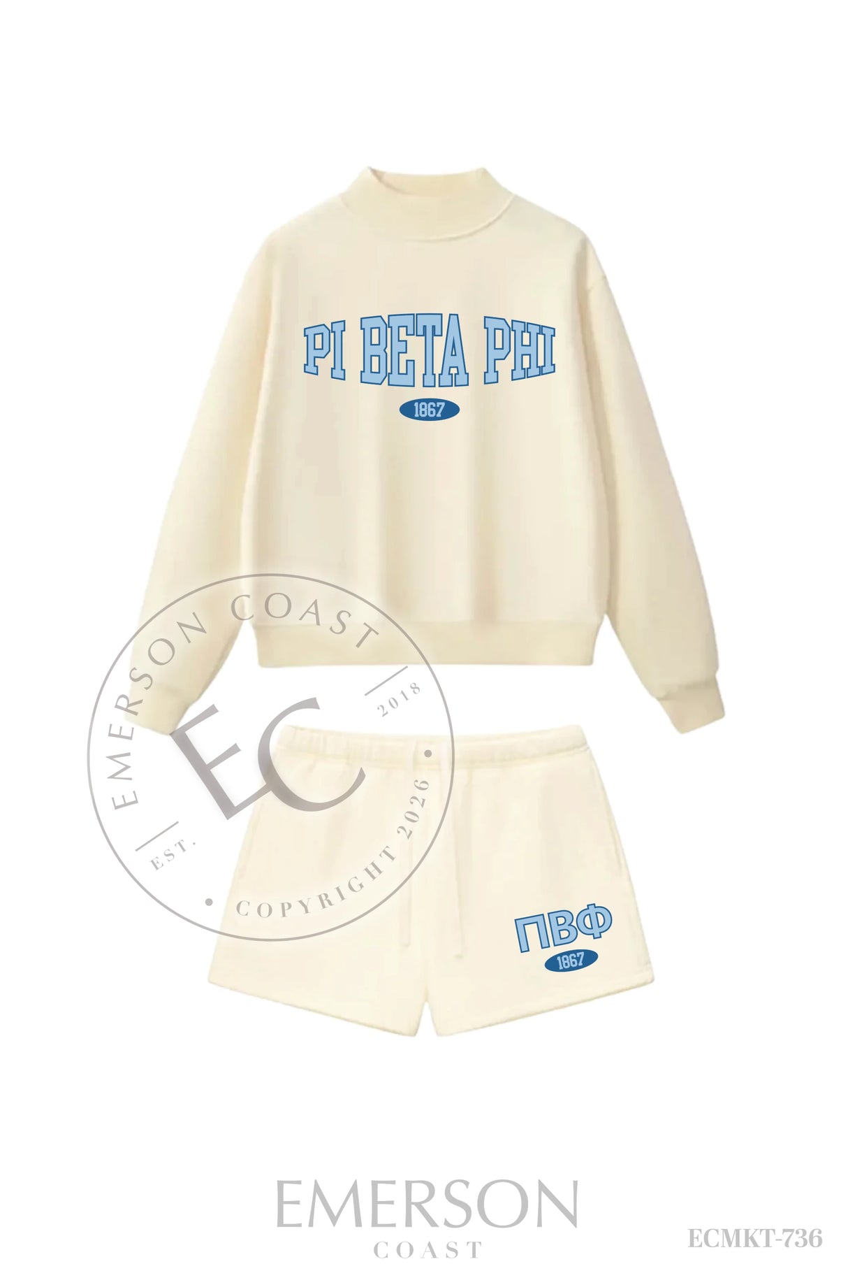 Pi Beta Phi Ivory Mockneck Set