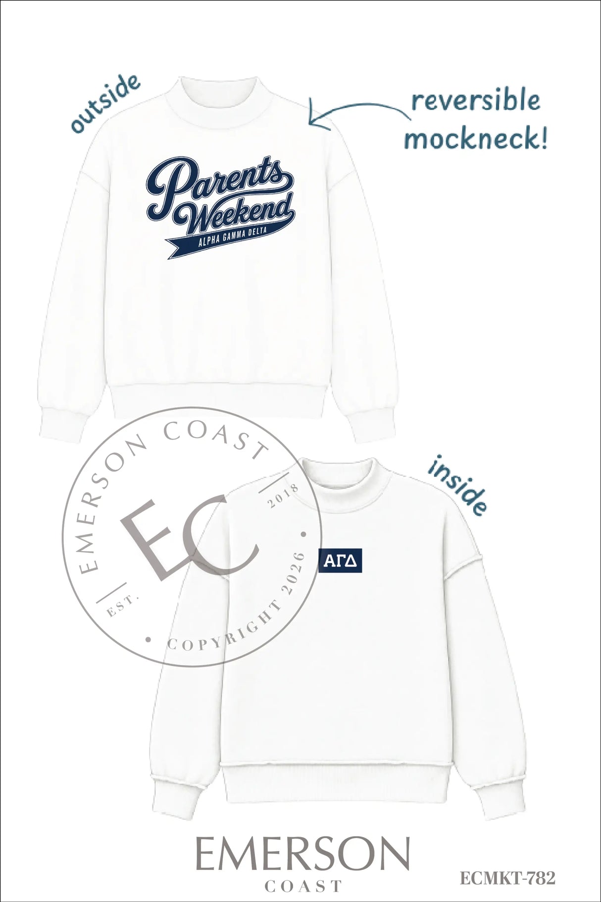 Delta Delta Delta Parents Weekend Mockneck