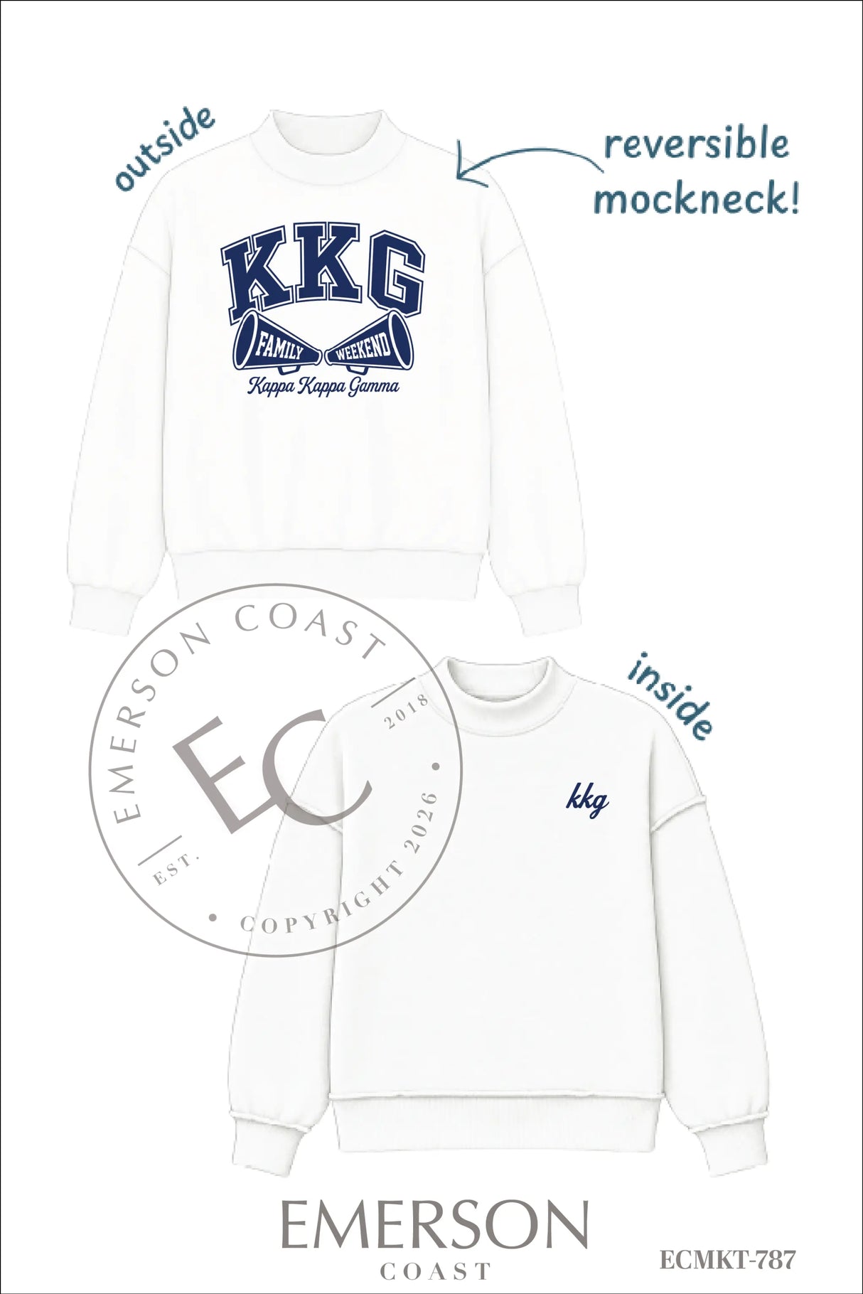 Kappa Kappa Gamma Family Weekend Reversible Mockneck