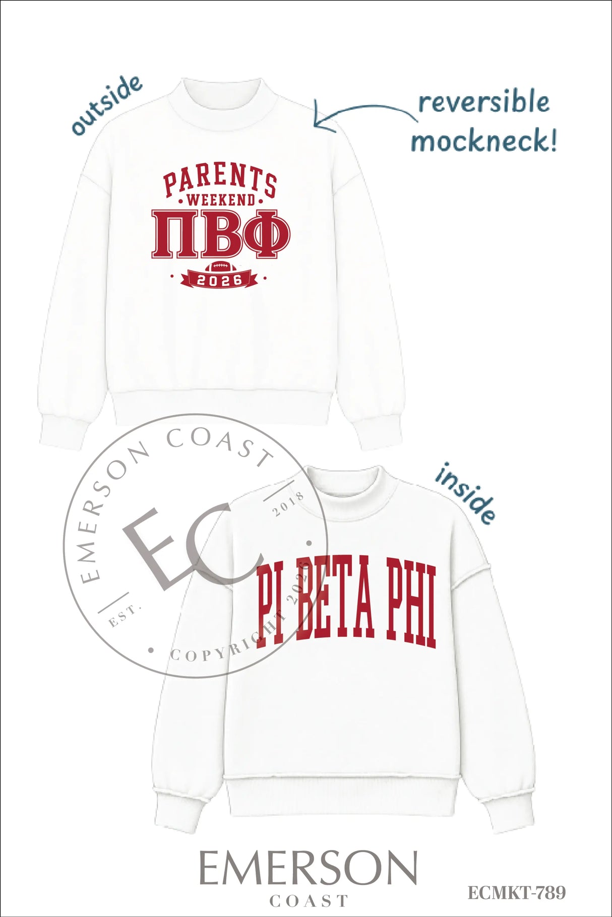 Pi Beta Phi Parents Weekend Mockneck