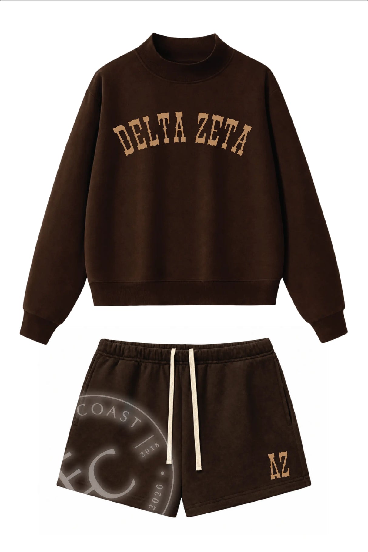 Delta Zeta Western Chocolate Mockneck Set