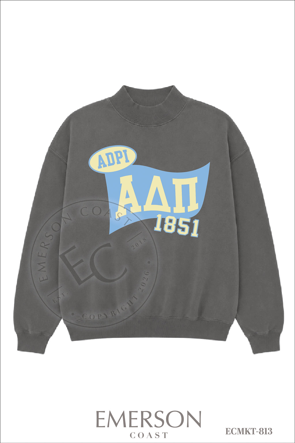 Alpha Delta Pi Smoke Mockneck