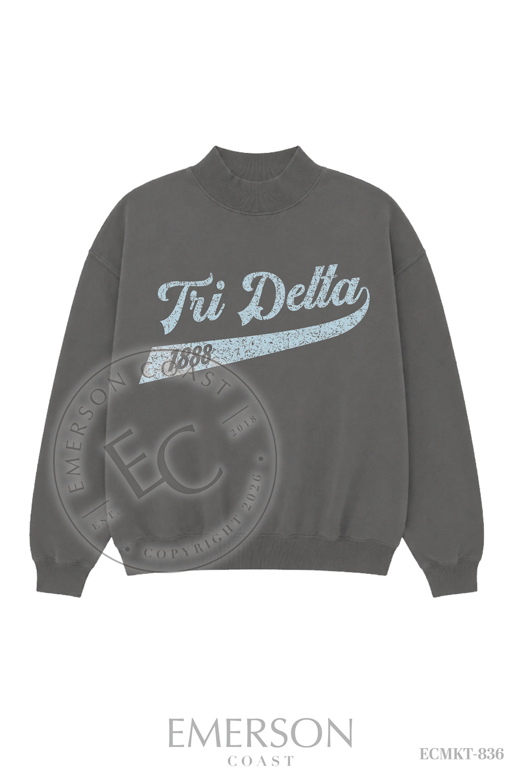 Delta Delta Delta Smoke Mockneck