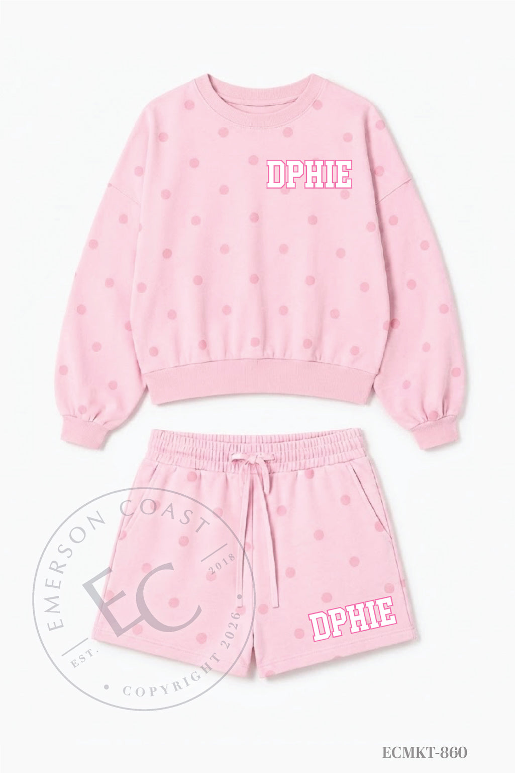 Delta Phi Epsilon Letter Polka Dot Set
