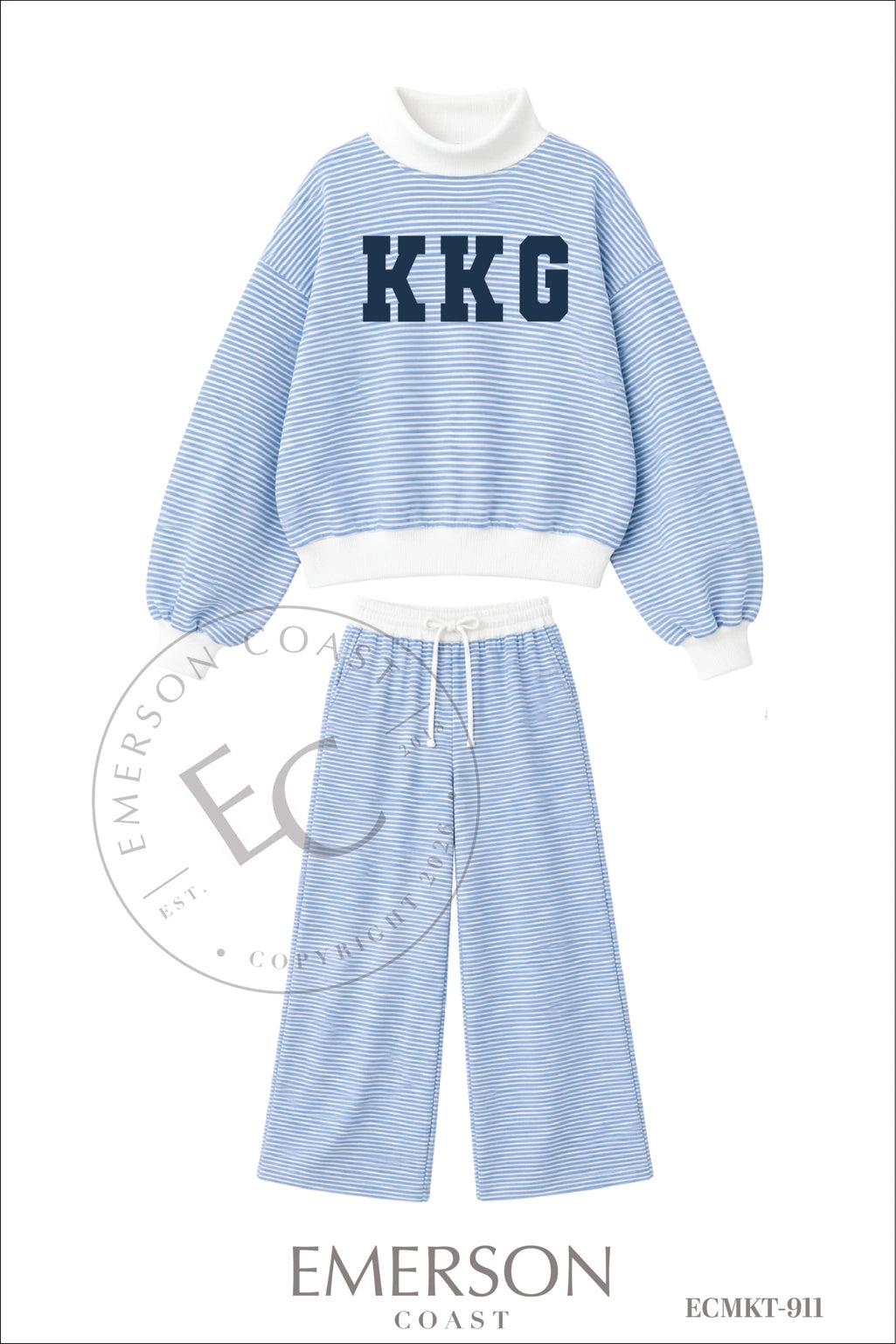 Kappa Kappa Gamma Blue Striped Set