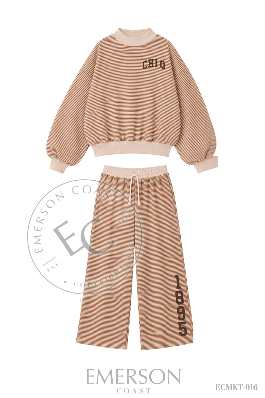Chi Omega PR Brown Mockneck Pant Set
