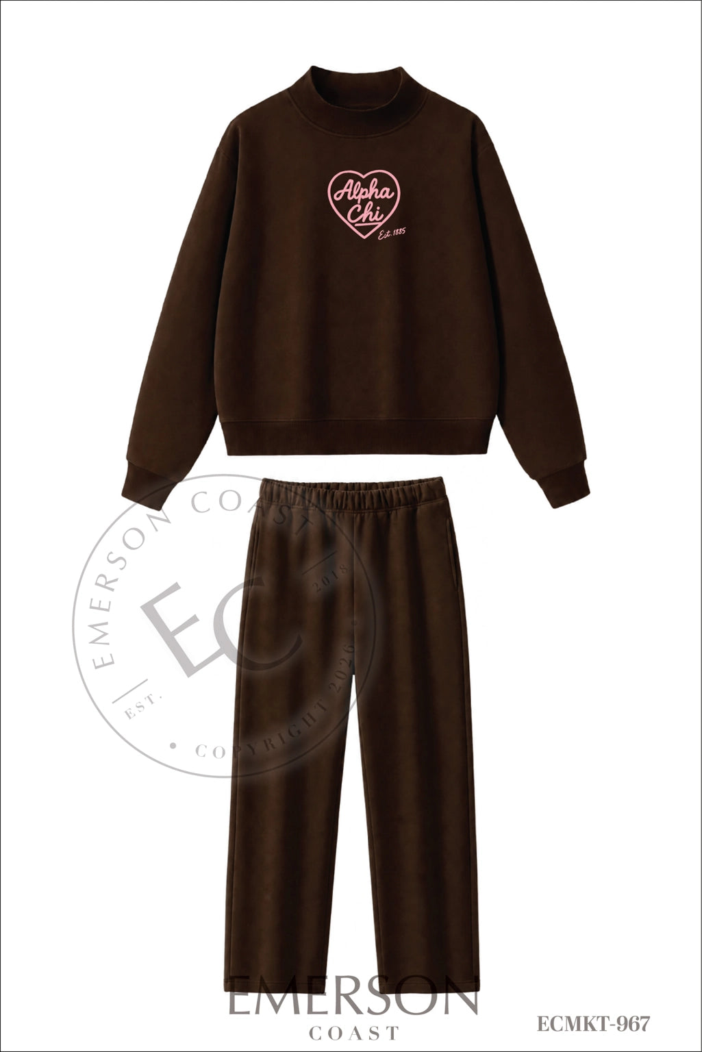 Alpha Chi Omega PR Heart Mockneck Set