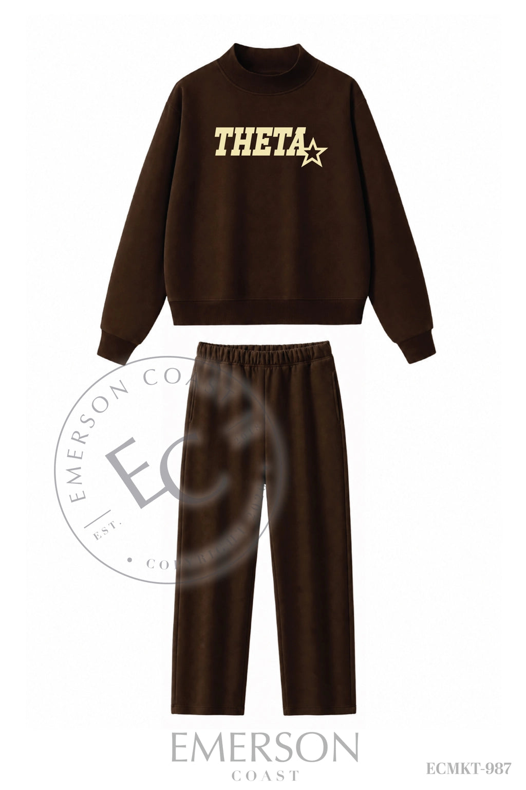 Kappa Alpha Theta Brown Pant Mockneck Set
