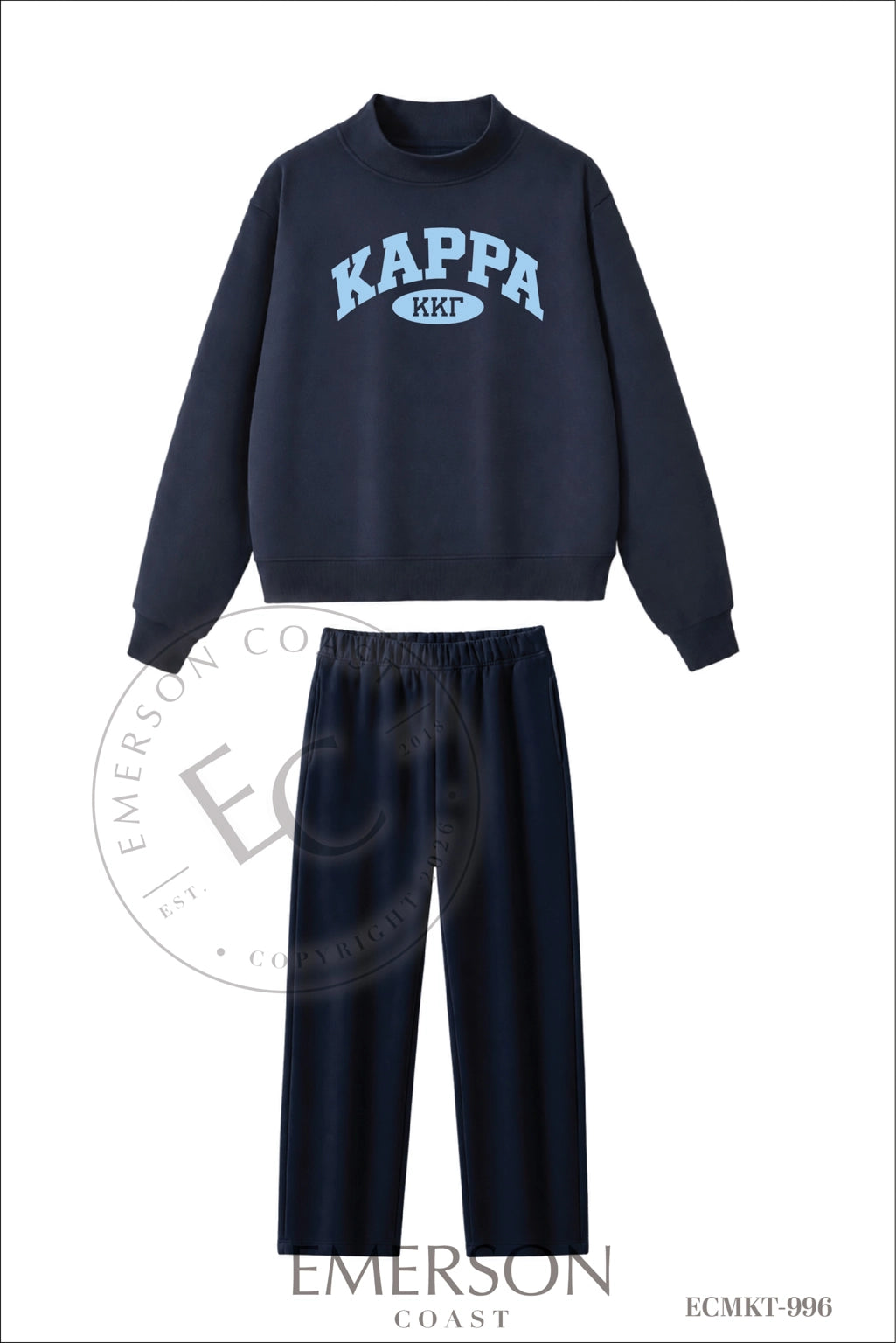 Zeta Tau Alpha Brown Pant Mockneck Set