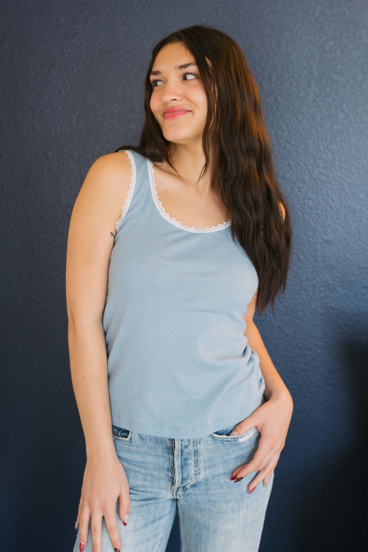 Emerson Coast Lace Ribbed Tank