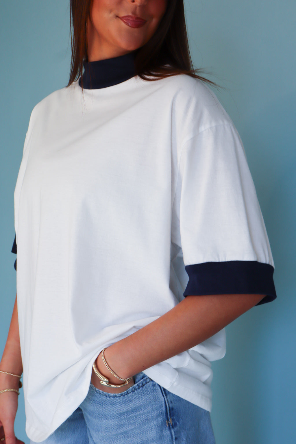 Emerson Coast Signature Mock Neck Ringer Tee