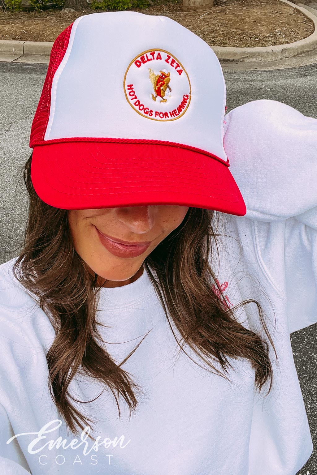 Delta Zeta Hot Dogs for Hearing Trucker Hat