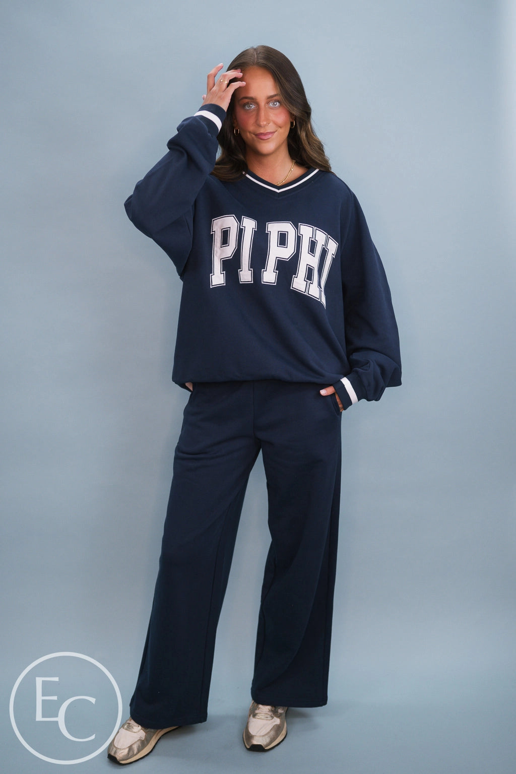 Emerson Coast Letterman Vneck Pullover & Pant Set