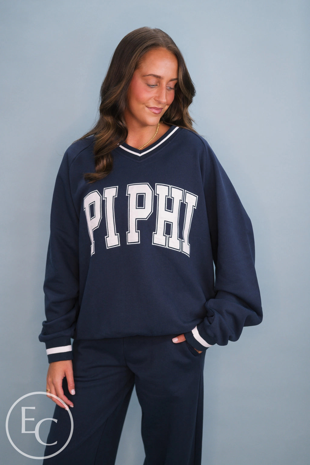 Emerson Coast Letterman Vneck Pullover & Pant Set