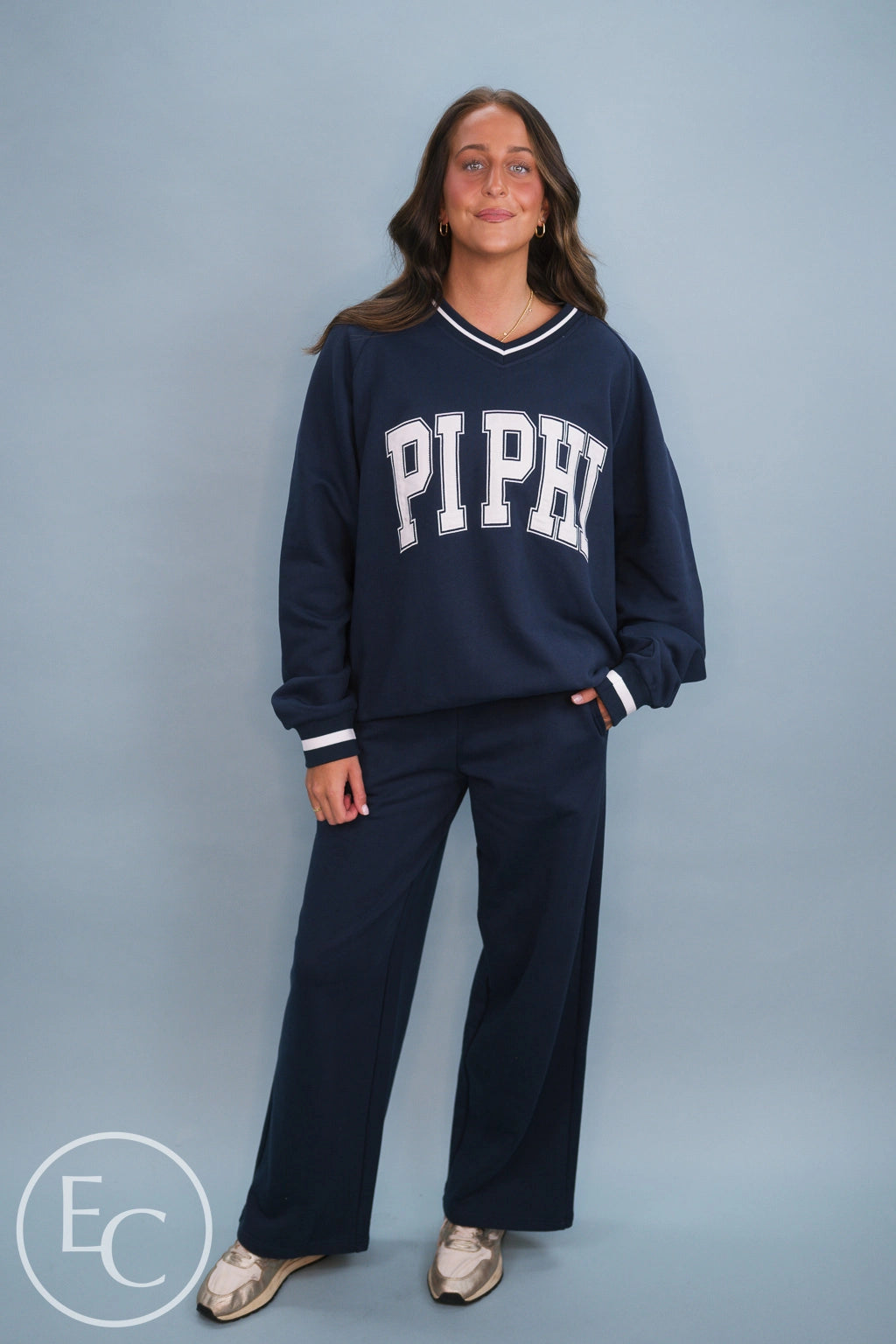 Emerson Coast Letterman Vneck Pullover & Pant Set