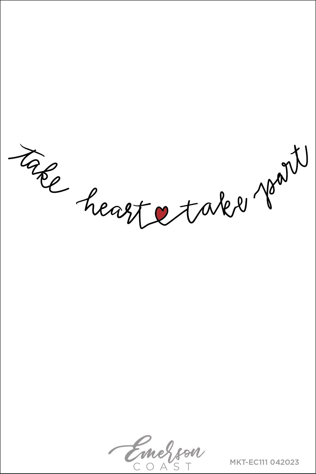 Alpha Phi Take Heart Take Part Cursive Tee
