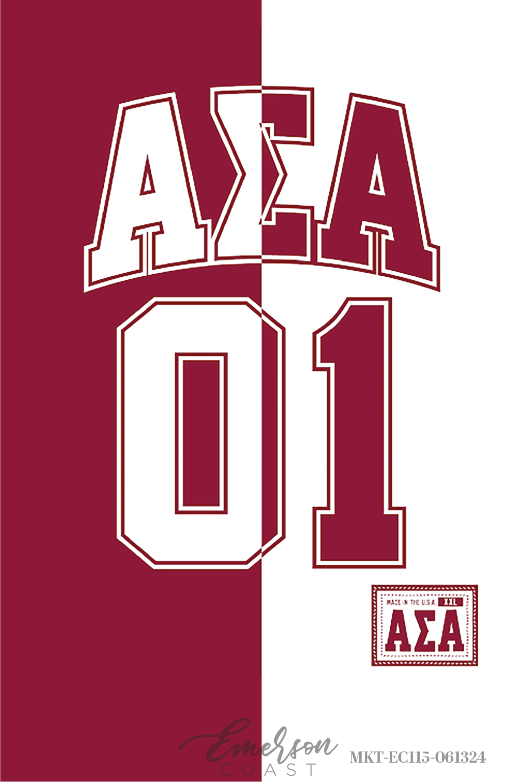 Alpha Sigma Alpha Half & Half Sublimated Jersey