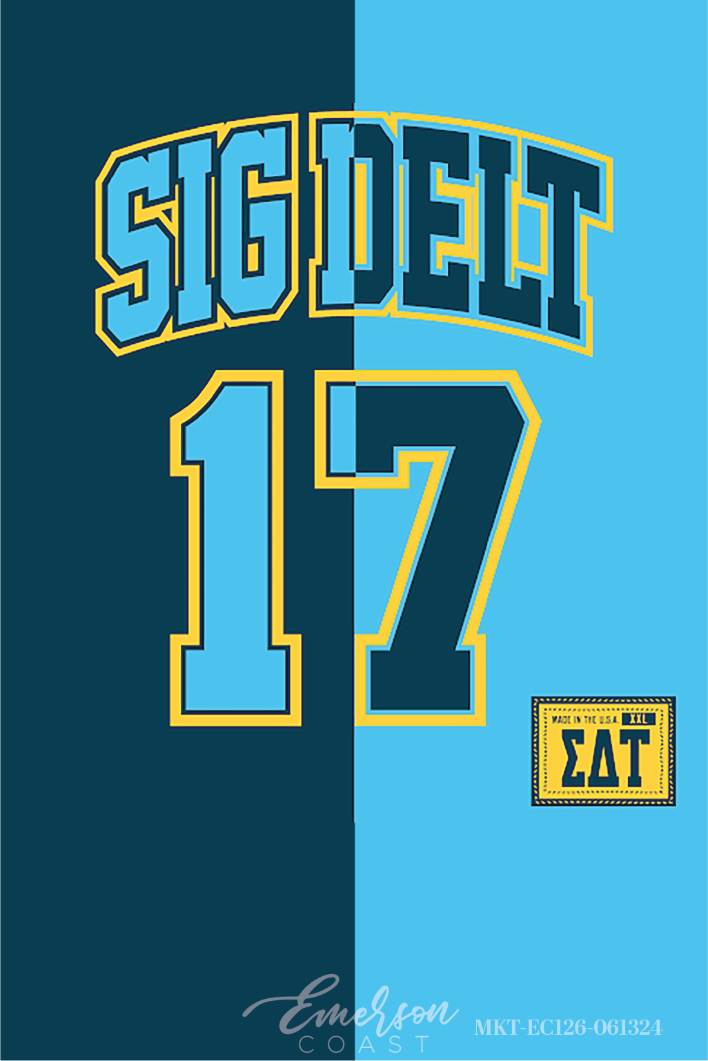 Sigma Delta Tau Half & Half Sublimated Jersey