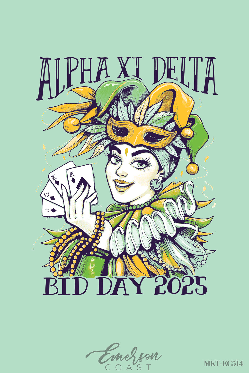 Alpha Xi Delta Mardi Gras Bid Day Tee