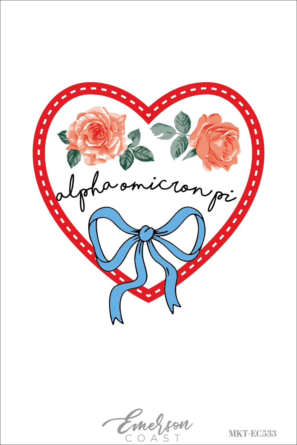 Alpha Omicron Pi Heart Bid Day Baby Tee