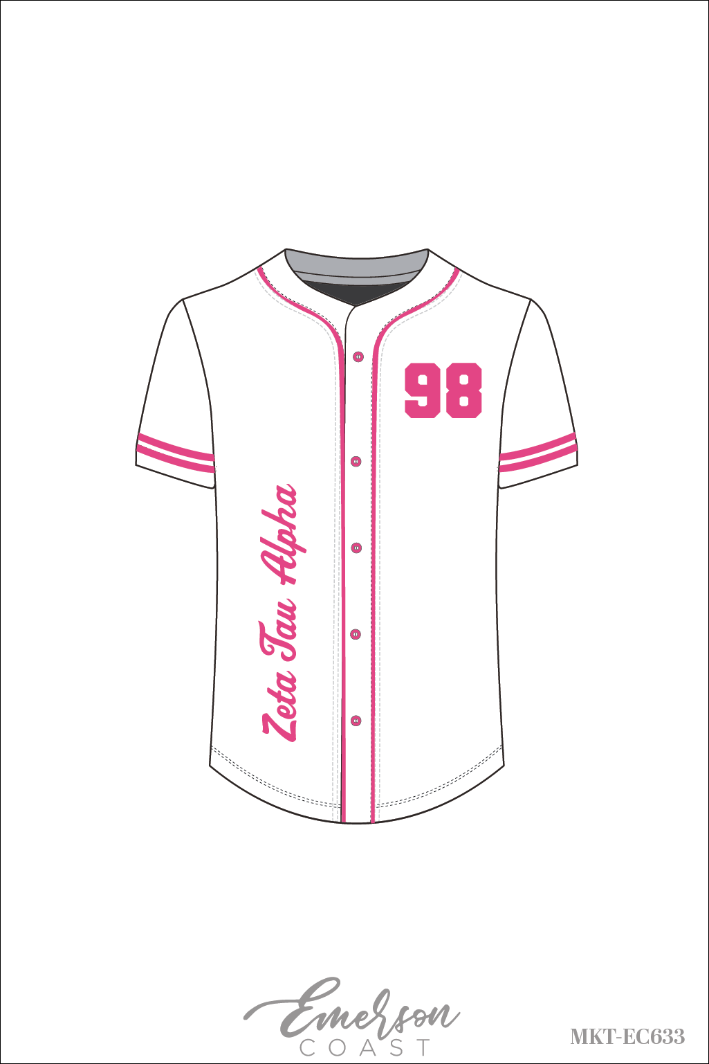 Zeta Tau Alpha Sublimated Baseball Jersey