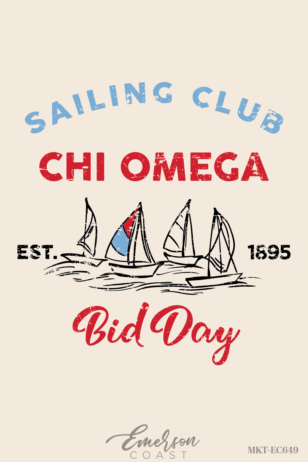Chi Omega Sailing Club Bid Day T-Shirt