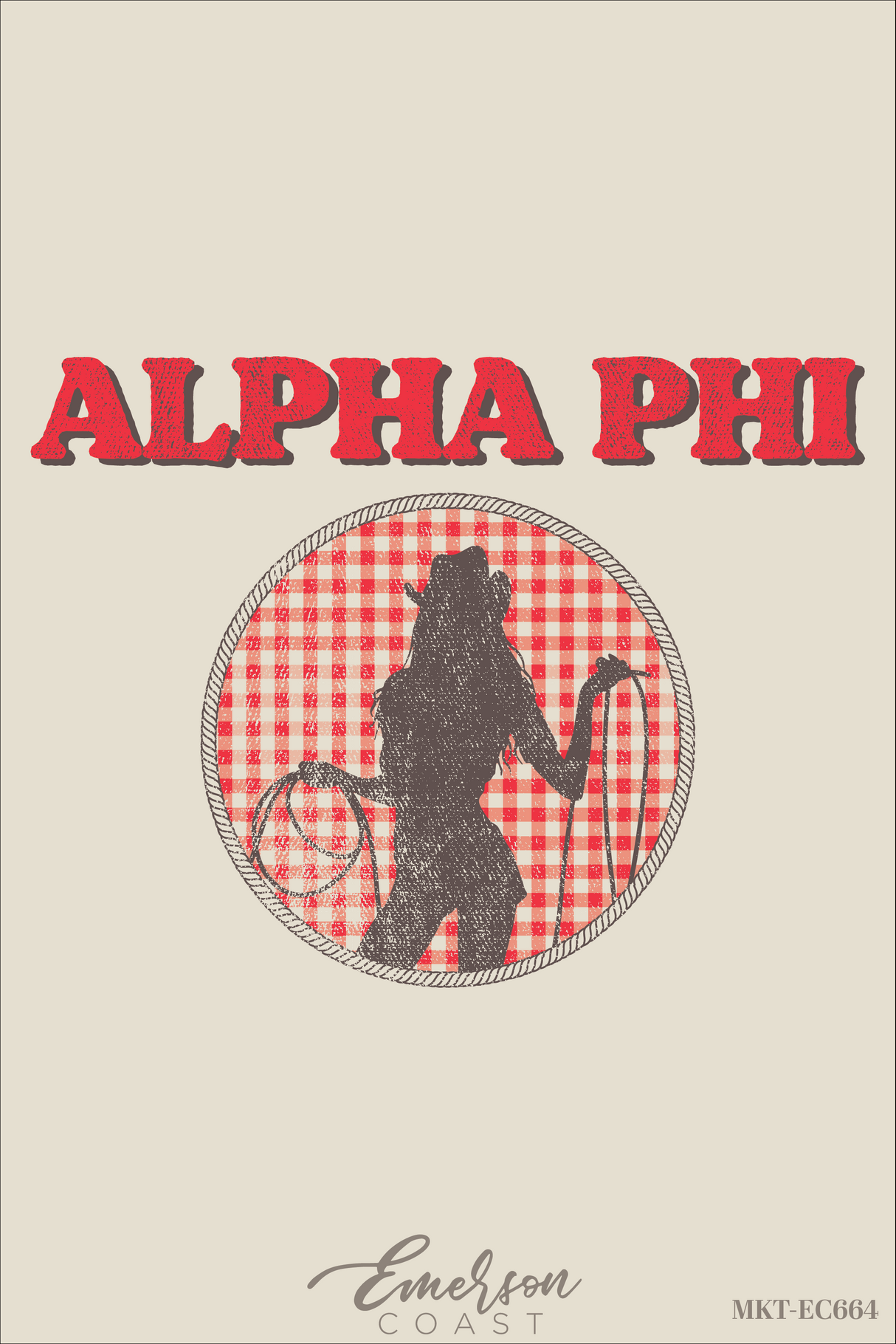 Alpha Phi Gingham Cowgirl Bid Day T-Shirt