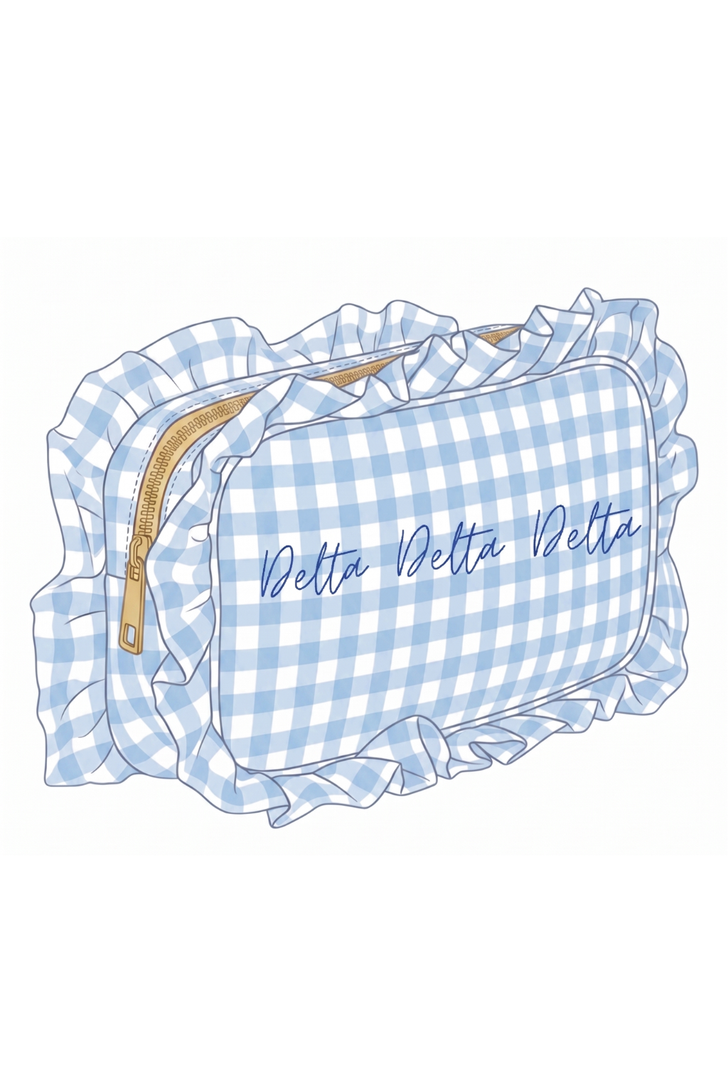 Custom Patterned Ruffle Makeup Bag