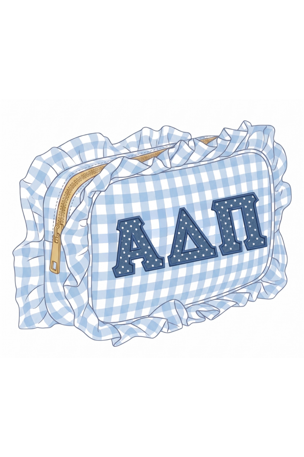 Custom Patterned Ruffle Makeup Bag