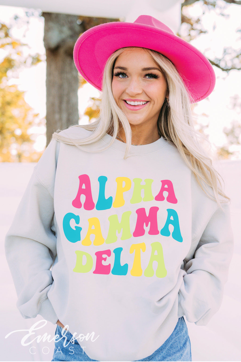 Alpha Gamma Delta Bright Floral Crewneck