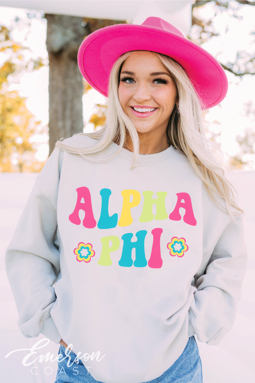 Alpha Phi Bright Floral Crewneck