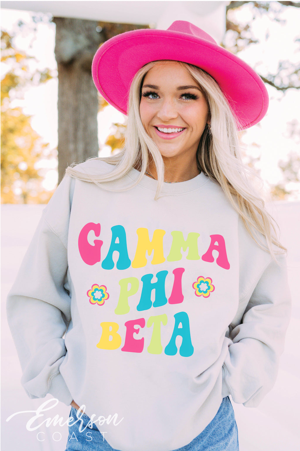 Gamma Phi Beta Bright Floral Crewneck