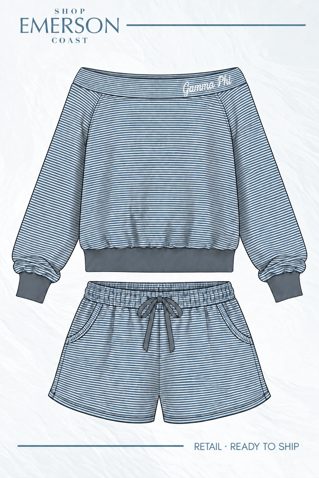 Gamma Phi Beta Cozy Hour Off The Shoulder Set