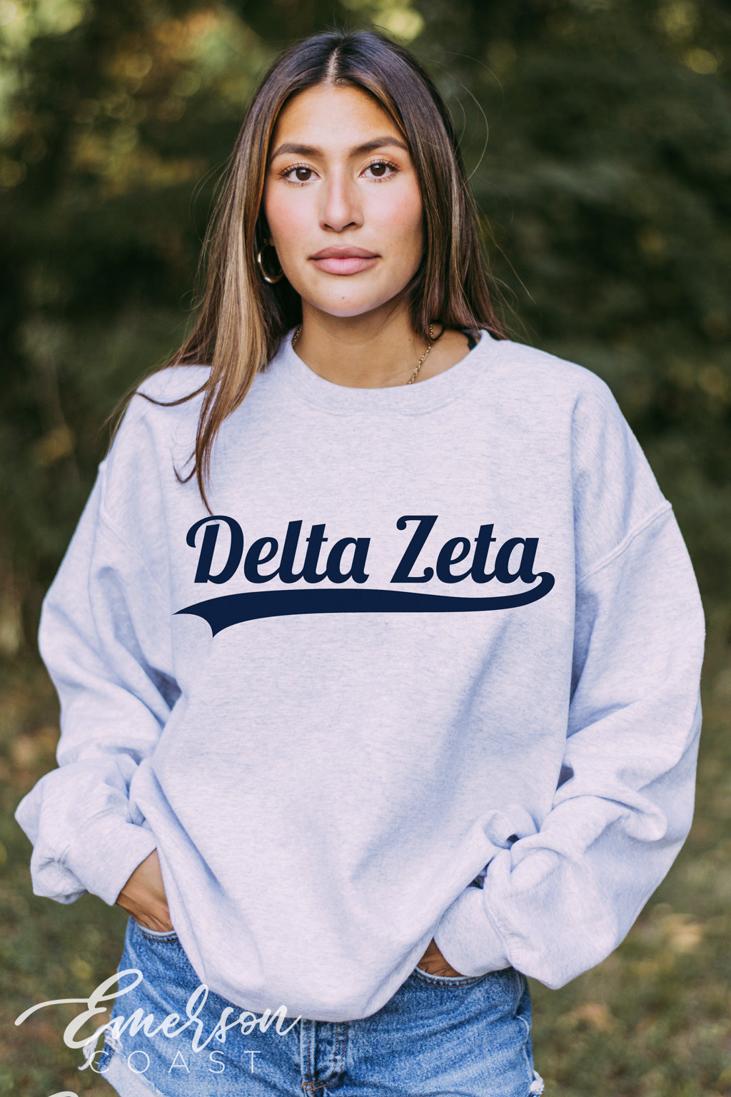 Delta Zeta Baseball Script Crewneck